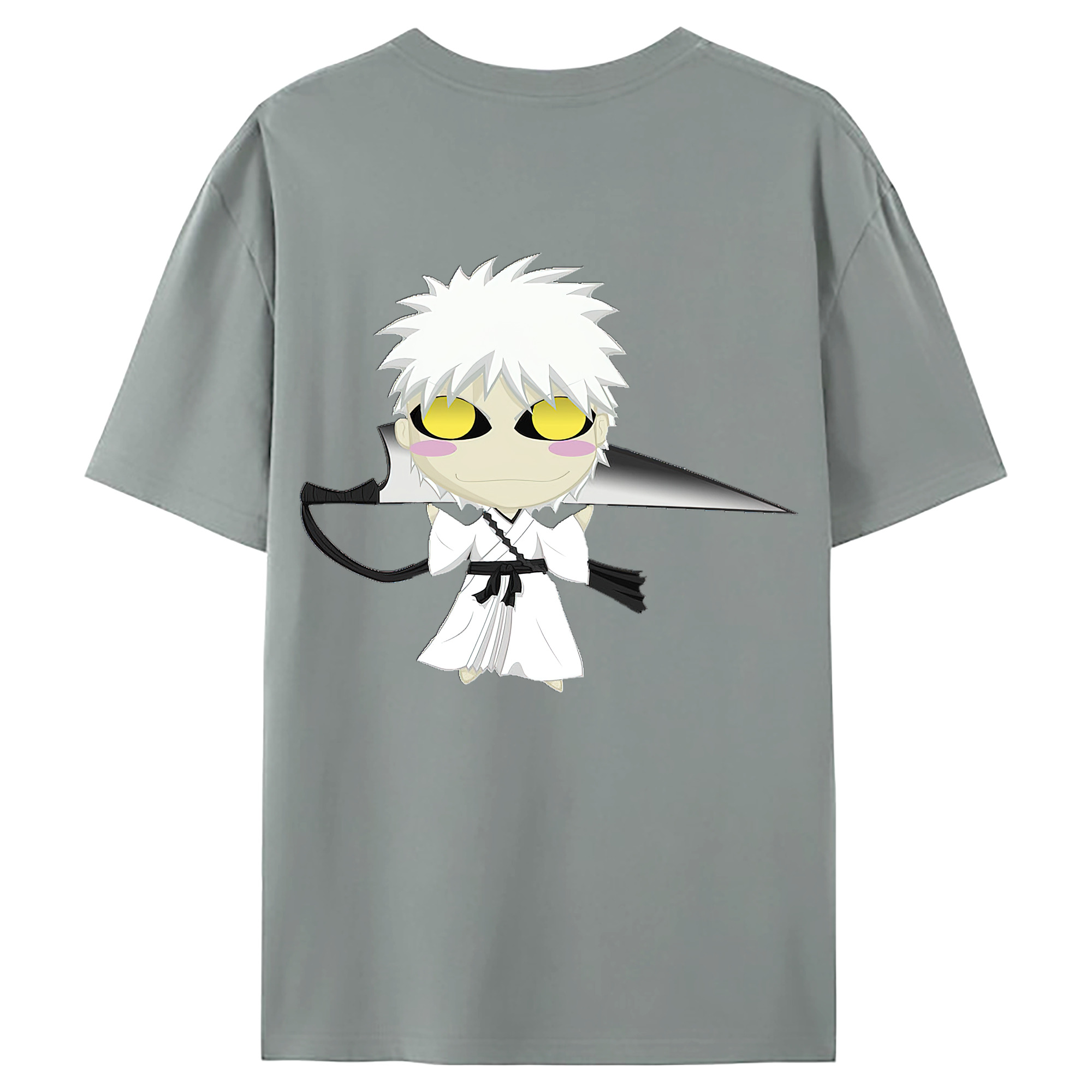 （画像用） ブリーチ 黒崎一護（くろさき いちご）BLEACH Kurosaki Ichigo 綿100％ メンズ半袖Tシャツ（バックプリント） 通気性
